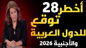 ليلى عبد اللطيف تكشف توقعات 2026 الصادمة: كوارث طبيعية وأوبئة وتحولات غير مسبوقة في الفن والسياسة
